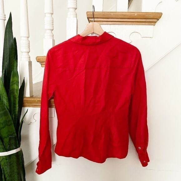 Anthropologie Maeve NWT Red Delia Tailored Blouse Size 2 - Picture 4 of 8